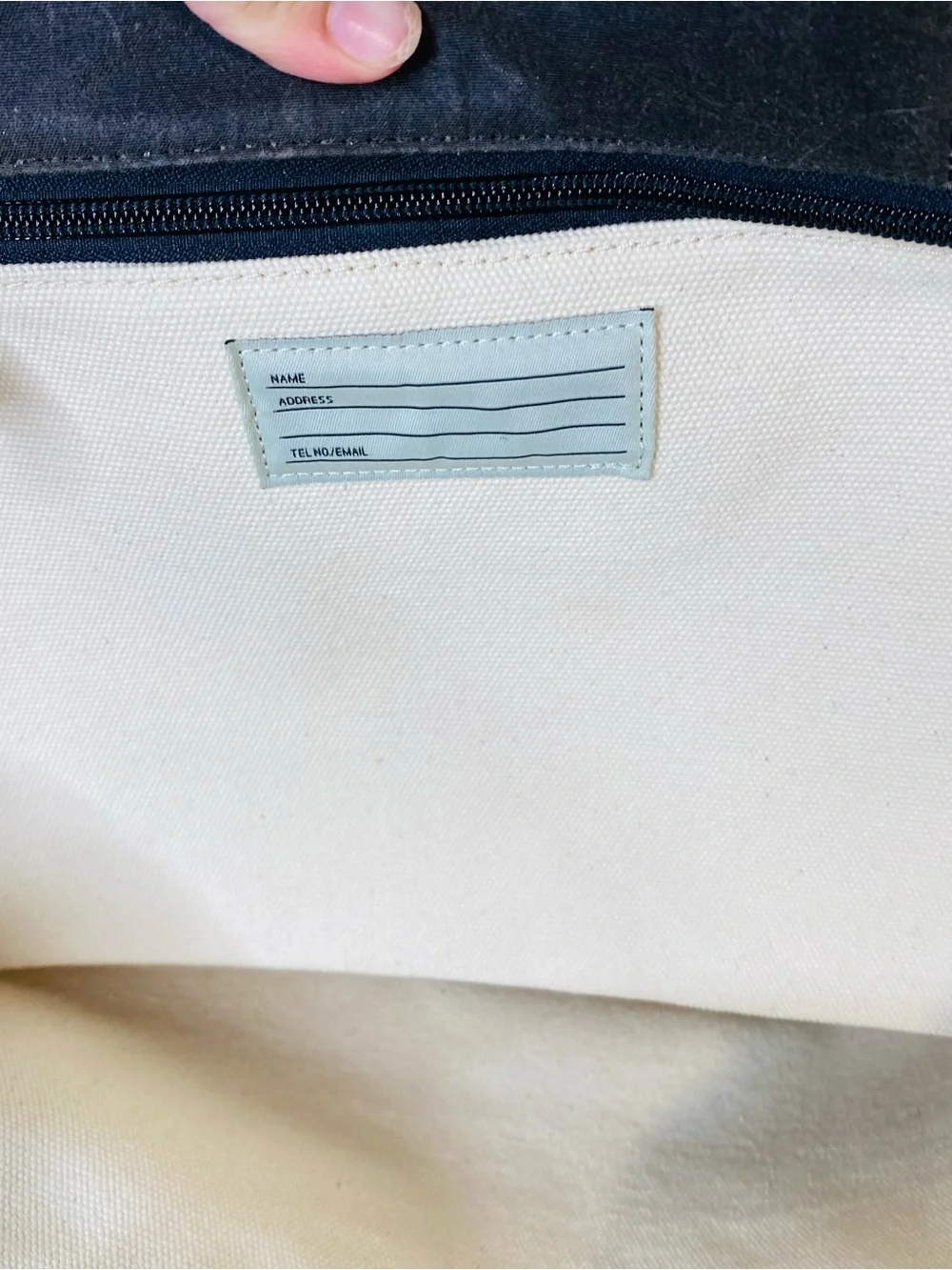 Jack Spade Canvas Dipped Coal Tote Bag Cream White Red JACK Crossbody